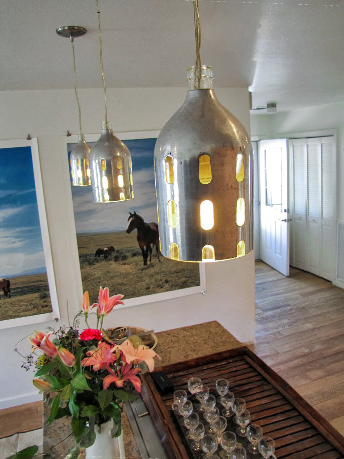Set of three Vintage Pendant Lamps
